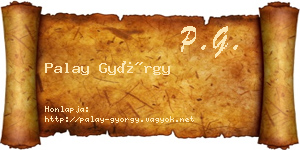Palay György névjegykártya
